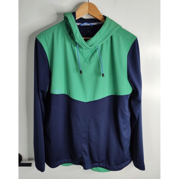 Zero Restriction Tyson Hoodie Mens Medium Performance Green Blue Long Sleeve - Picture 1 of 4